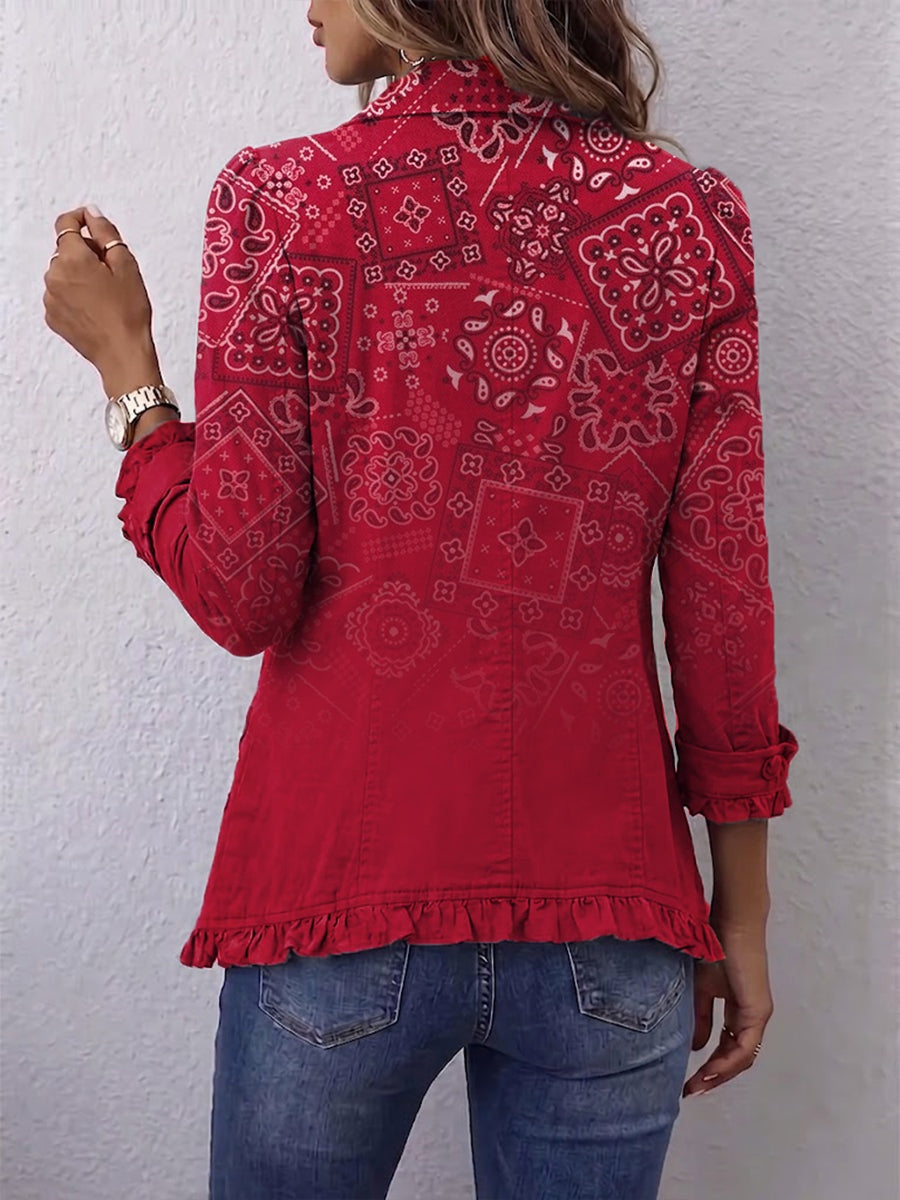 Raquel | Chaqueta Vaquera Estampado Animal Mujer Manga Larga Bolsillos
