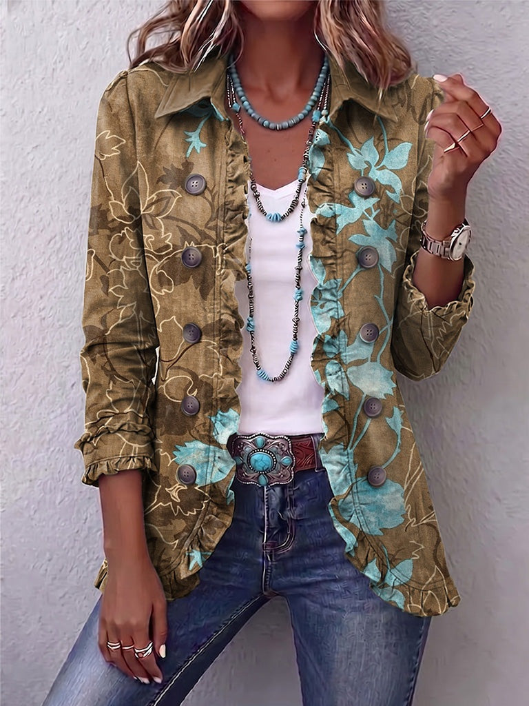 Raquel | Chaqueta Vaquera Estampado Animal Mujer Manga Larga Bolsillos