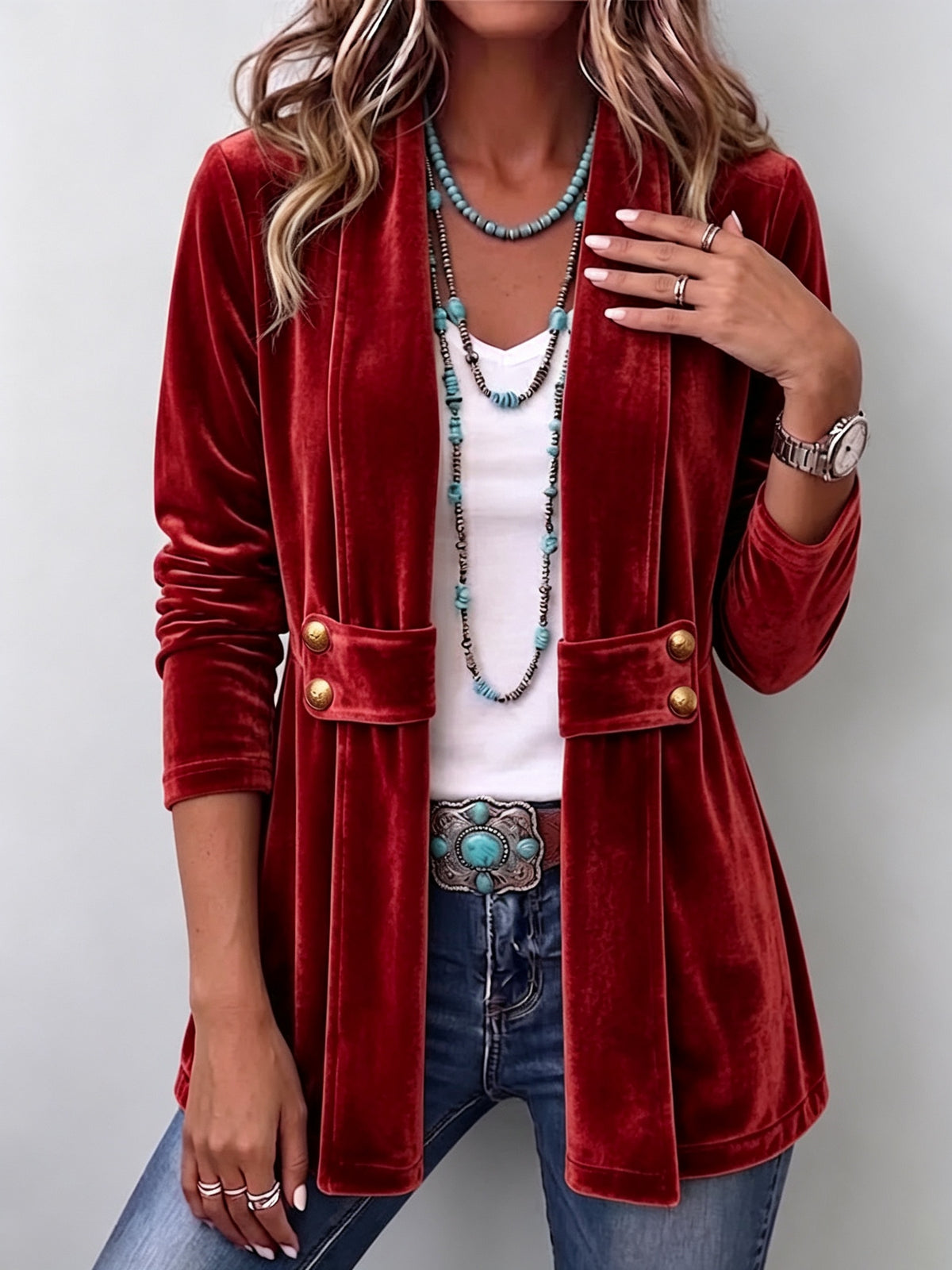 Raquel | Chaqueta Vaquera Estampado Animal Mujer Manga Larga Bolsillos
