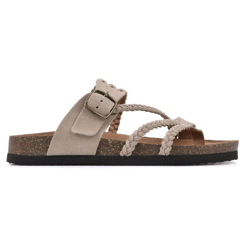 Raquel | Sandalias Planas Trenzadas Mujer Hebilla Ajustable