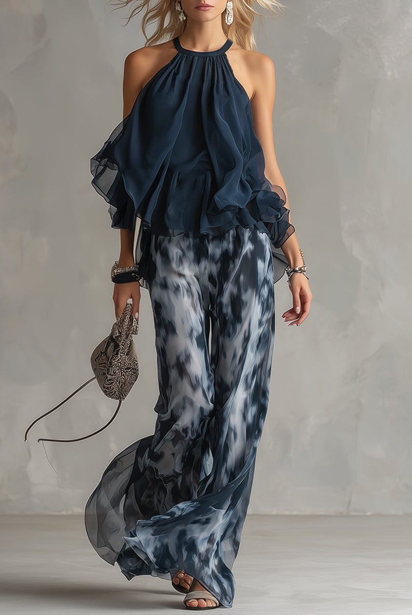 Remedios | Conjunto Elegante de Dos Piezas Mujer Estampado