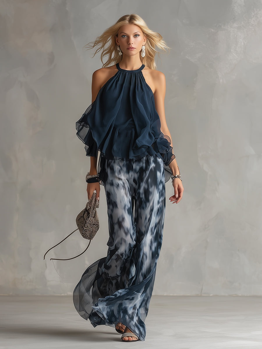 Remedios | Conjunto Elegante de Dos Piezas Mujer Estampado