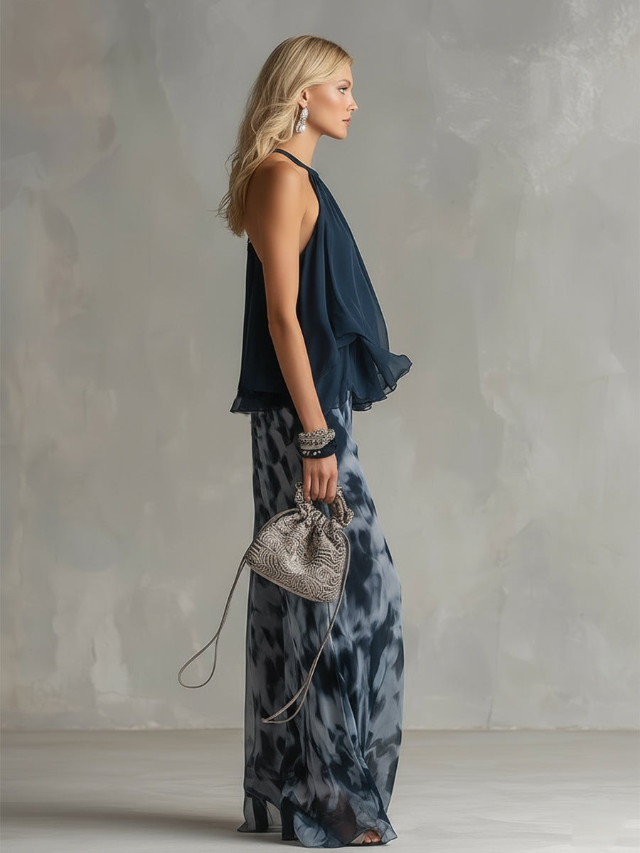 Remedios | Conjunto Elegante de Dos Piezas Mujer Estampado