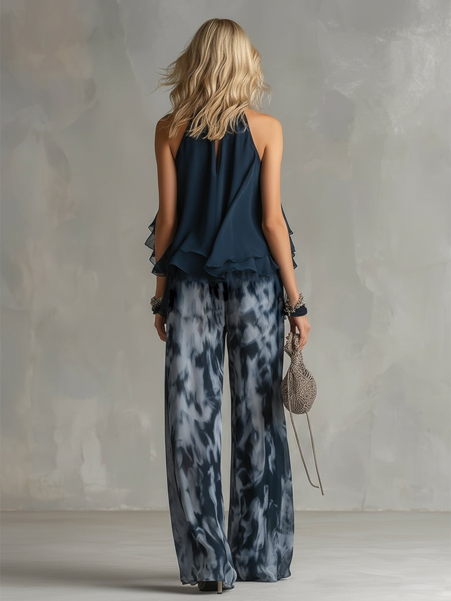 Remedios | Conjunto Elegante de Dos Piezas Mujer Estampado