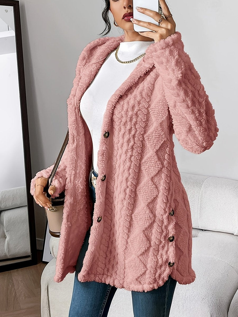 Remedios | Forro Polar con Capucha Mujer Oversize Botones