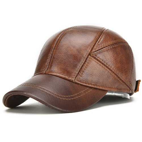 Roberto | Gorra de Cuero Genuino Hombre Orejeras Plegables