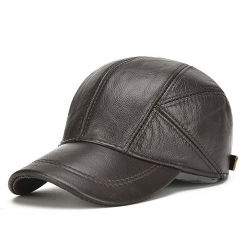Roberto | Gorra de Cuero Genuino Hombre Orejeras Plegables
