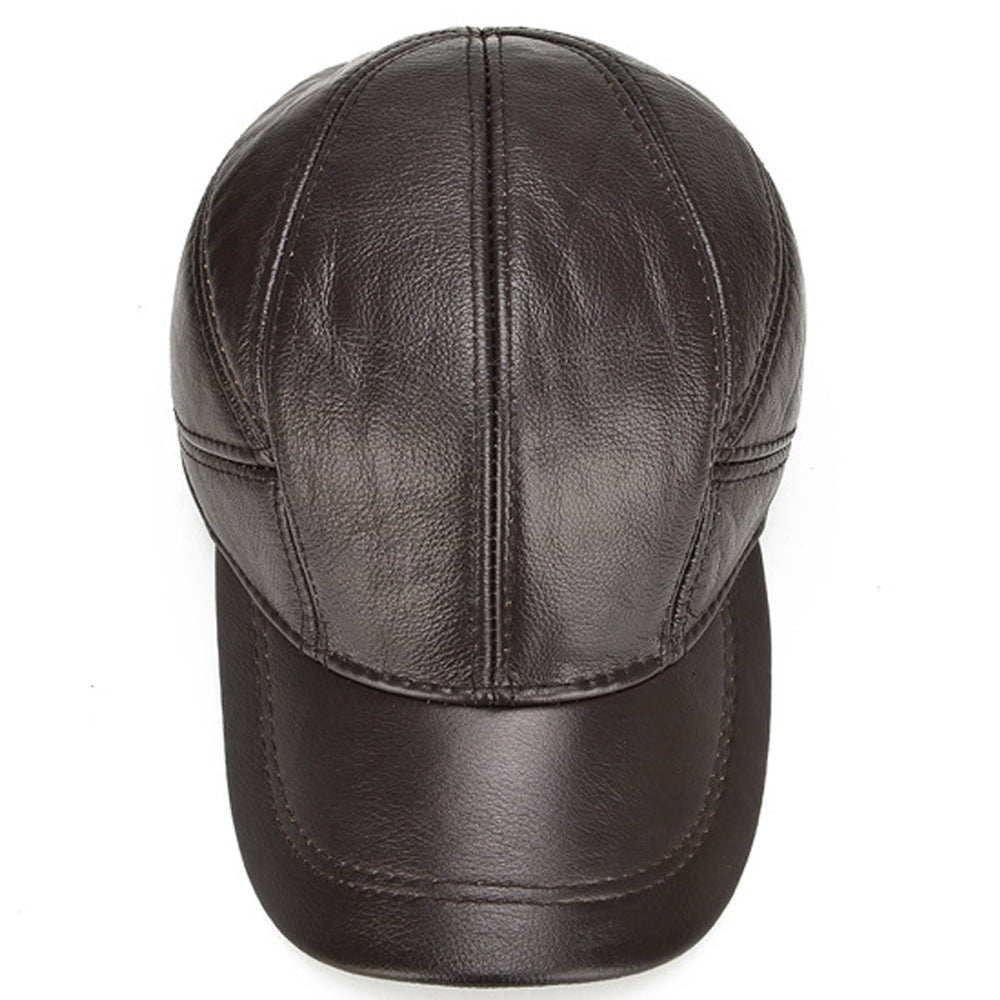 Roberto | Gorra de Cuero Genuino Hombre Orejeras Plegables