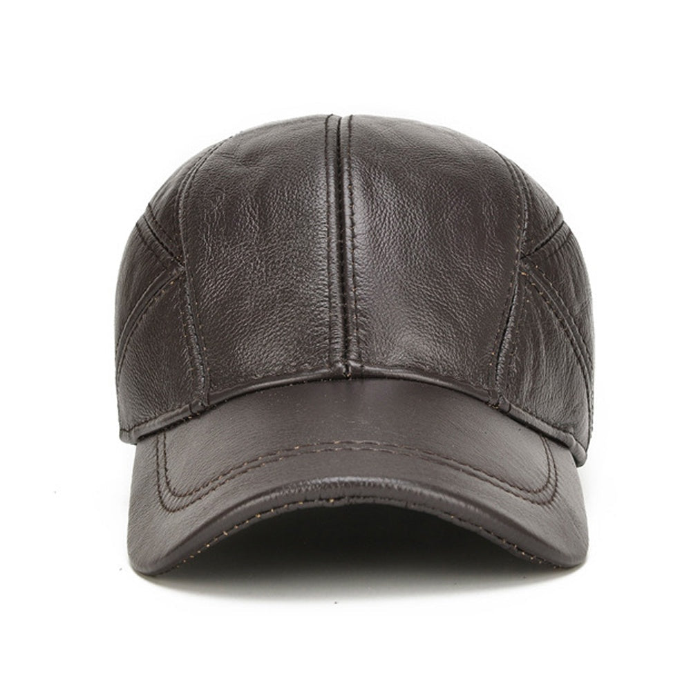 Roberto | Gorra de Cuero Genuino Hombre Orejeras Plegables