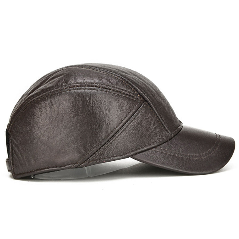 Roberto | Gorra de Cuero Genuino Hombre Orejeras Plegables