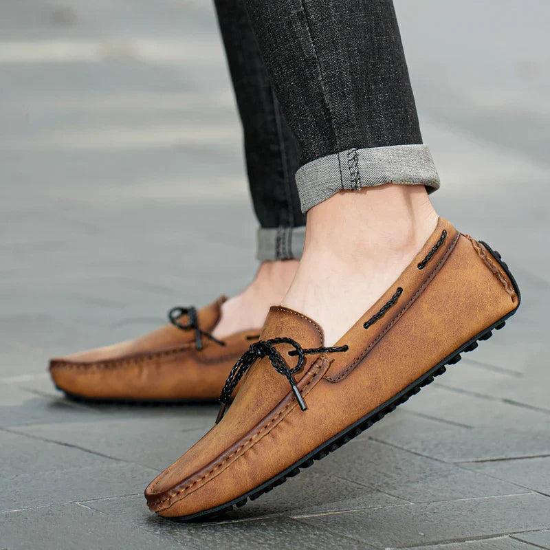 Roberto | Mocasines de Cuero Casual Hombre Suela de Goma