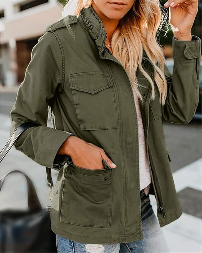 Rocío | Chaqueta Militar Mujer Utilitaria Múltiples Bolsillos