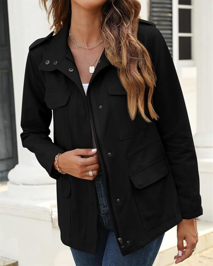 Rocío | Chaqueta Militar Mujer Utilitaria Múltiples Bolsillos