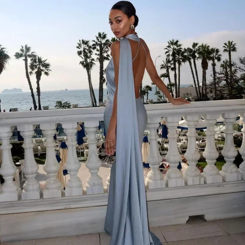Rocío | Vestido Largo de Gala Un Hombro Mujer Drapeado