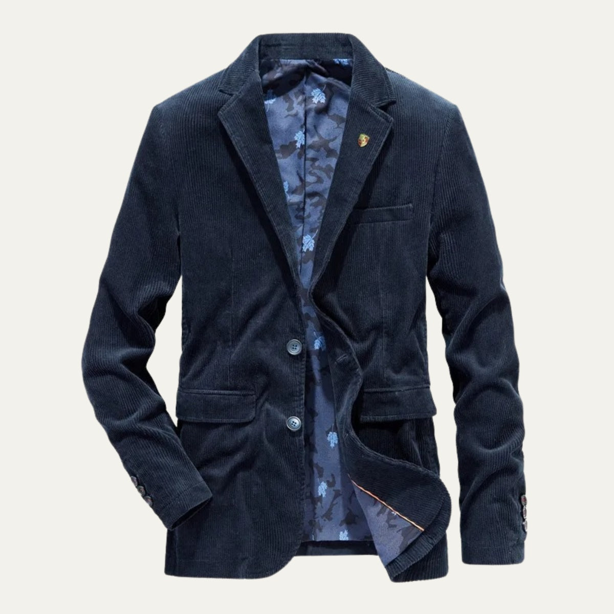 Rodrigo | Blazer de Pana Hombre Americana Entallada Forro Estampado