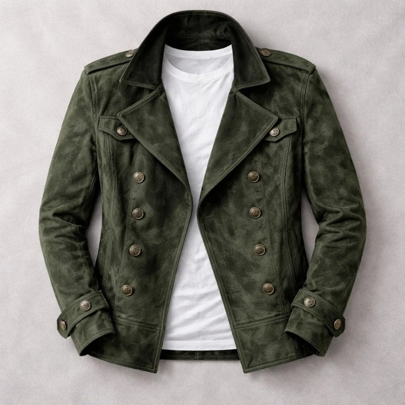 Rodrigo | Chaqueta Harrington de Ante Hombre Doble Botonadura