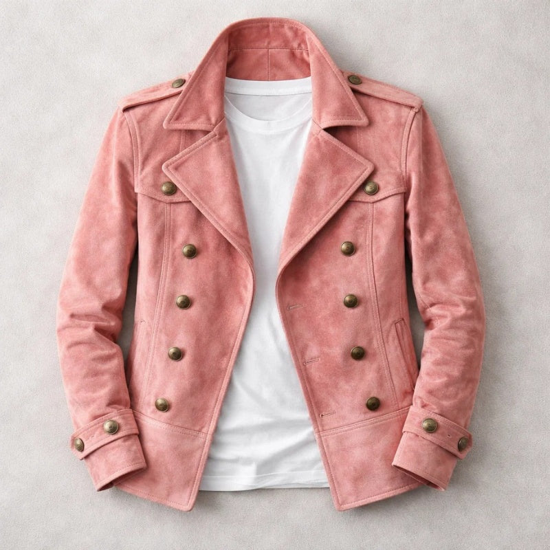 Rodrigo | Chaqueta Harrington de Ante Hombre Doble Botonadura