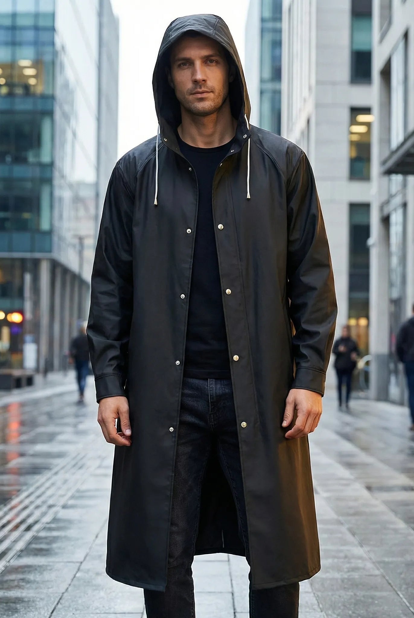 Rodrigo | Chubasquero Largo Impermeable Hombre con Capucha