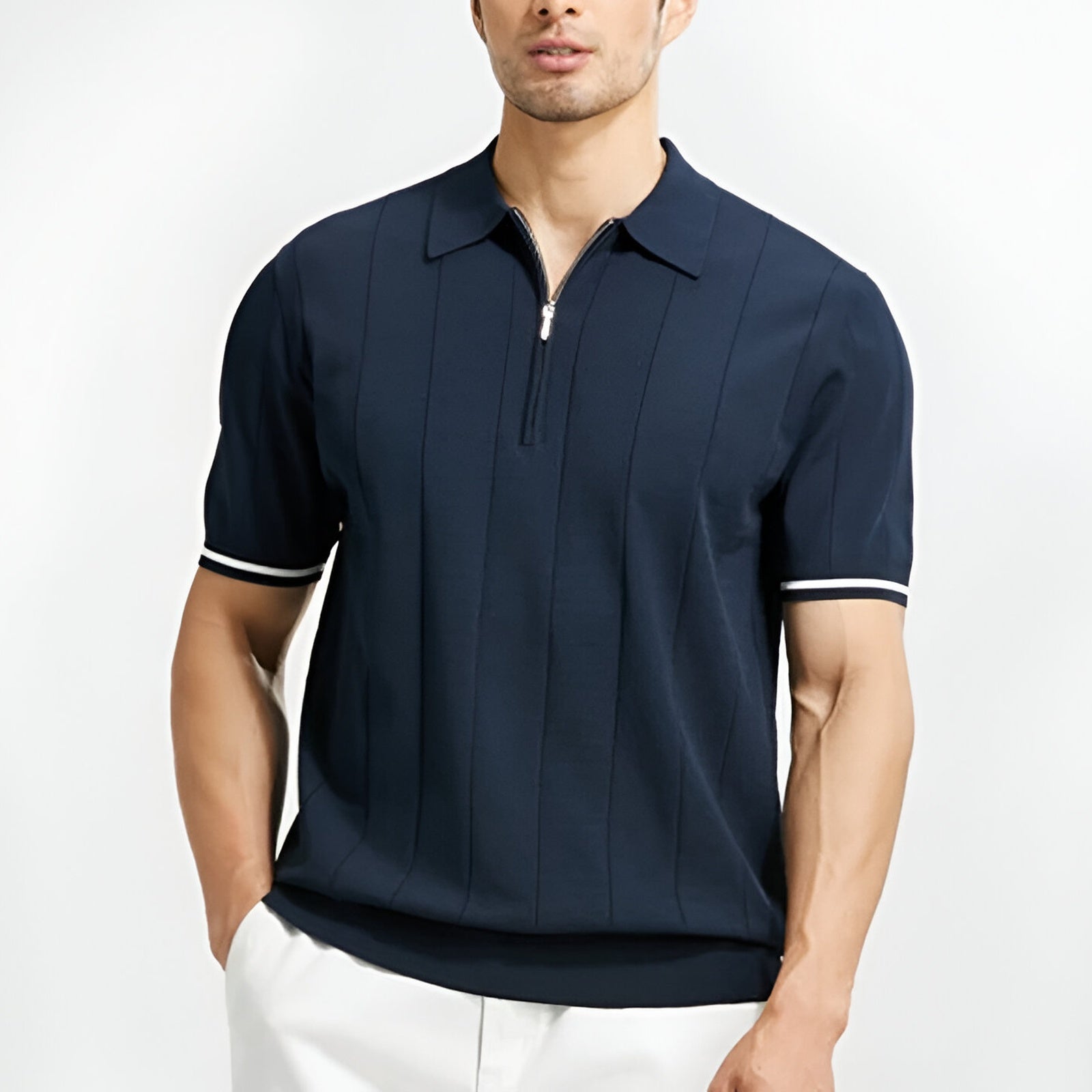 Rodrigo | Polo de Punto con Cremallera Hombre Manga Corta