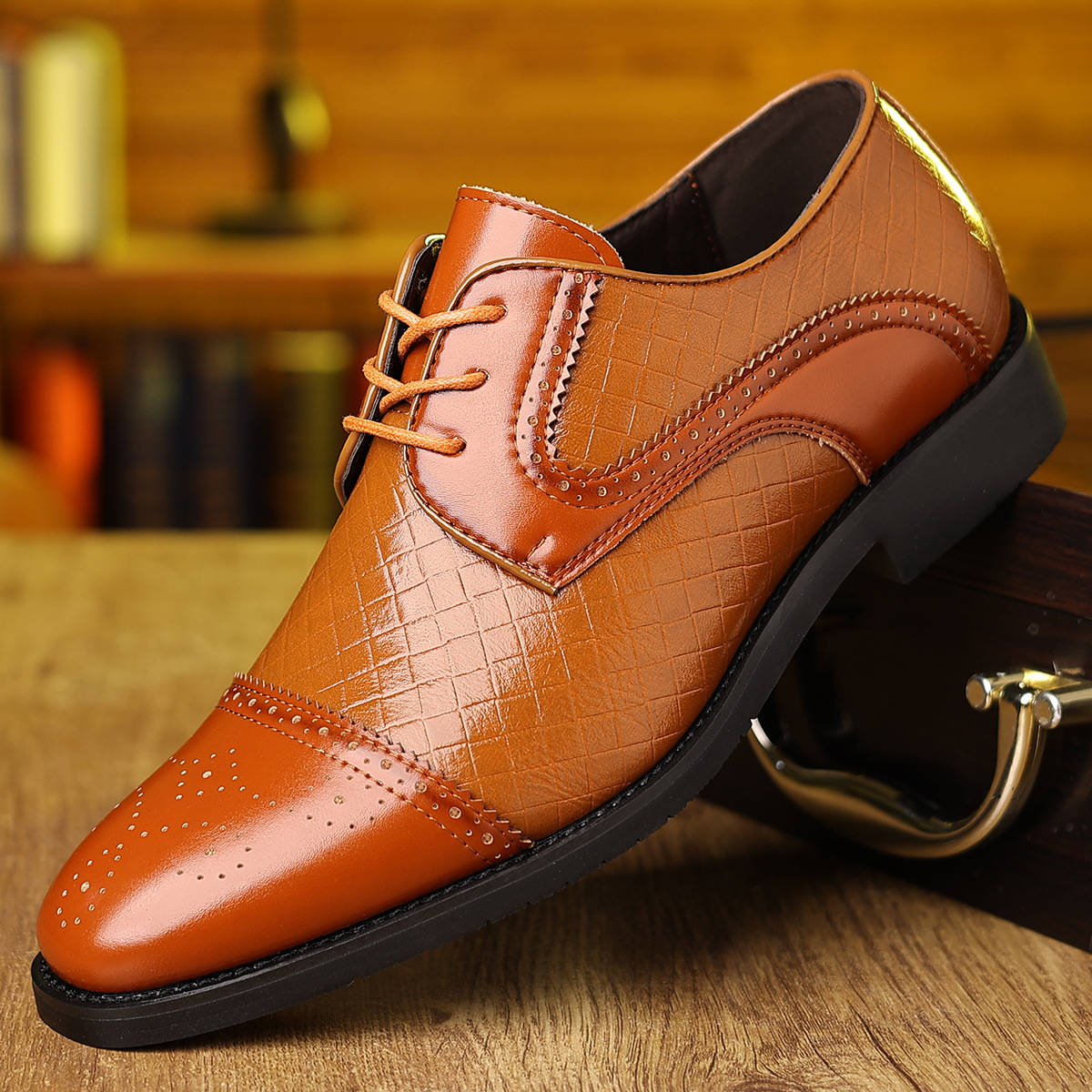Rodrigo | Zapato Oxford Brogue de Cuero Hombre con Cordones