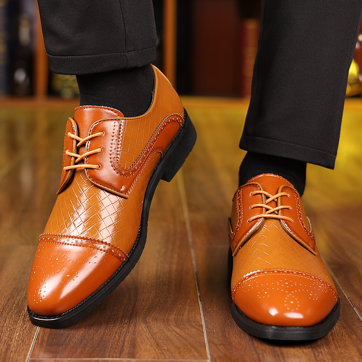 Rodrigo | Zapato Oxford Brogue de Cuero Hombre con Cordones