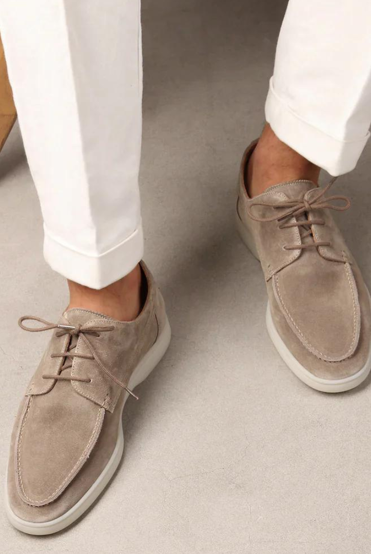 Rodrigo | Zapatos de Ante con Cordones Hombre Suela Blanca