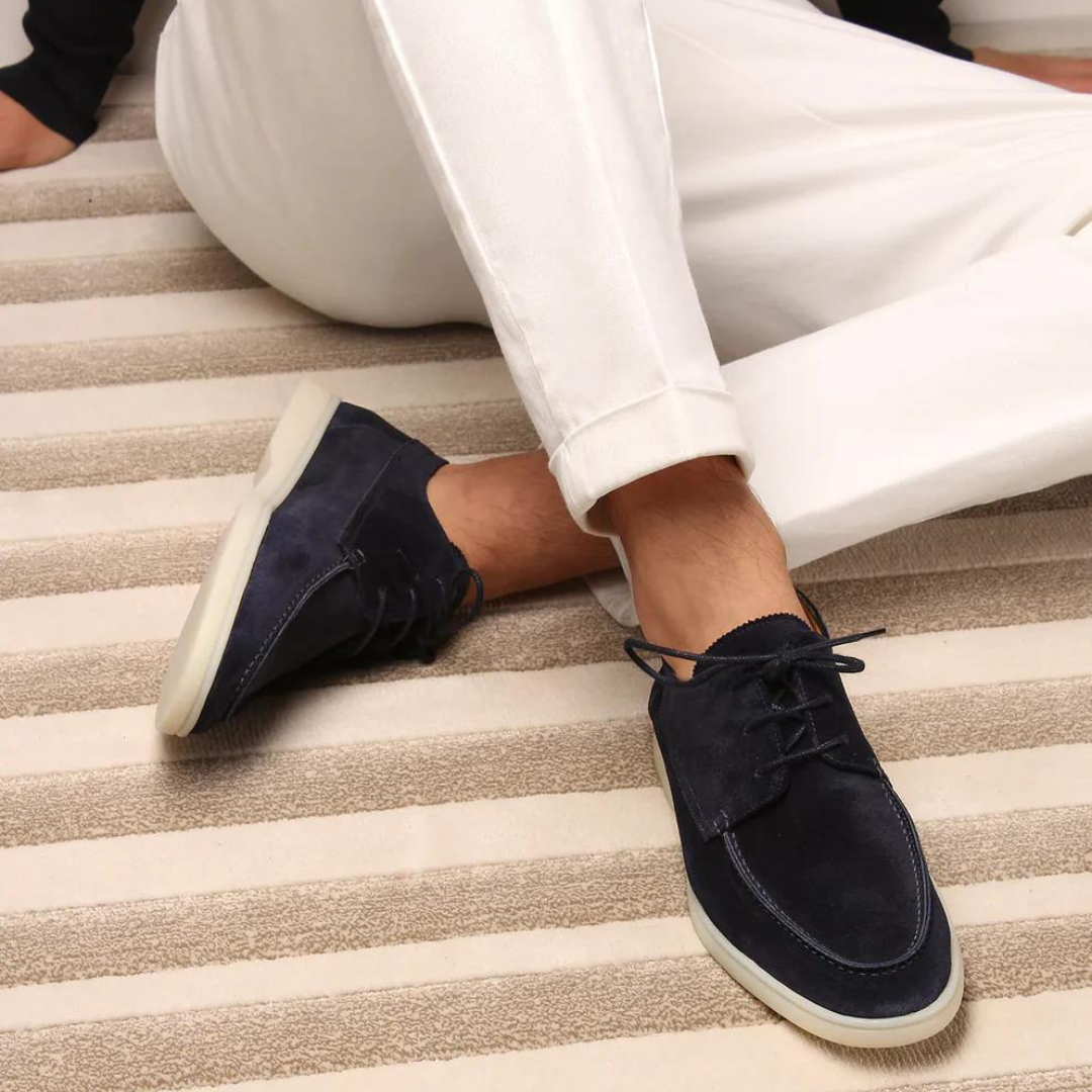 Rodrigo | Zapatos de Ante con Cordones Hombre Suela Blanca