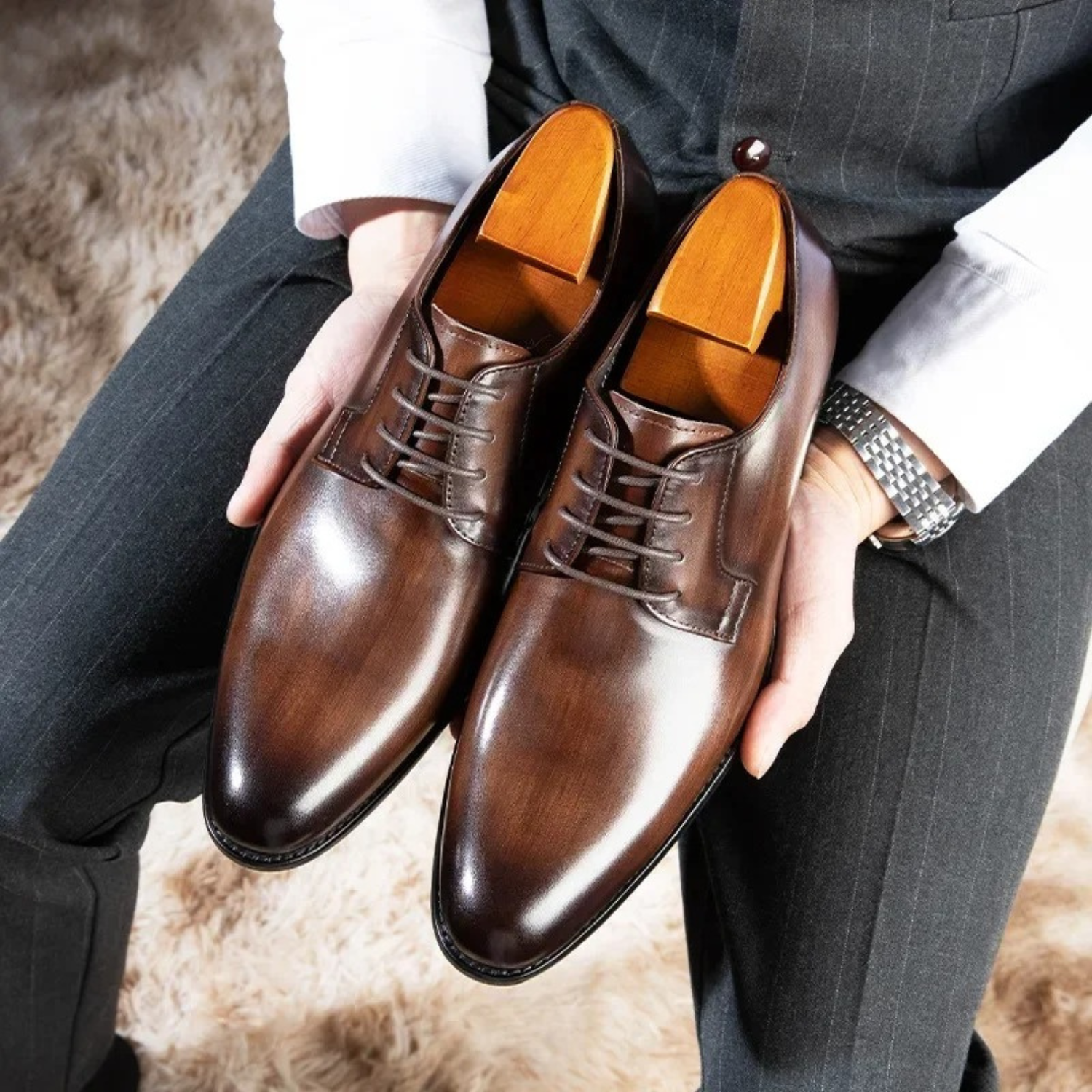 Rodrigo | Zapatos de Vestir Derby de Cuero Hombre Cordones