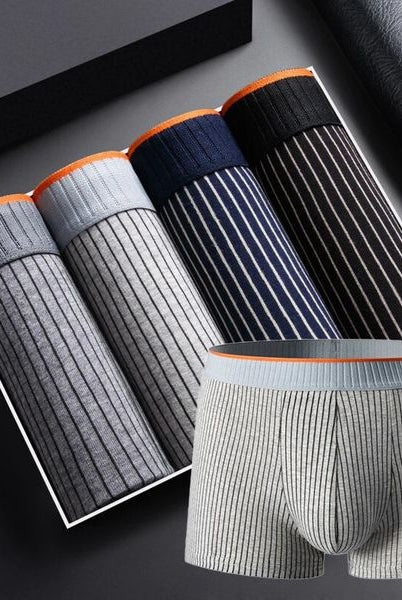 Rubén | Boxers de Algodón a Rayas Hombre Pack 4 Elásticos
