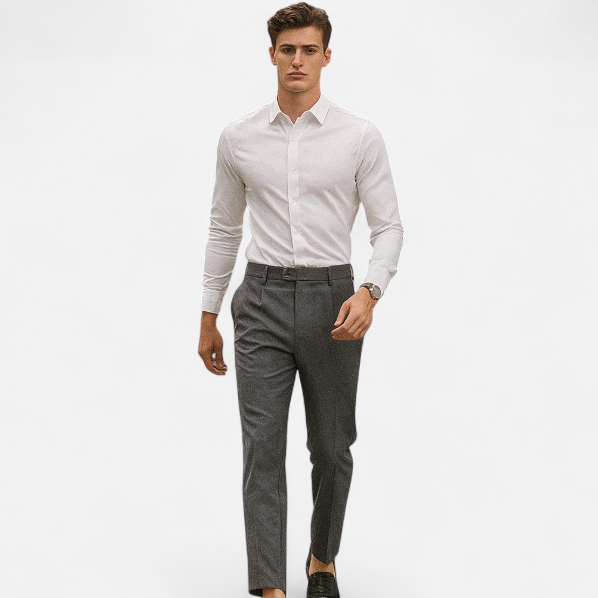 Rubén | Pantalón Cropped de Vestir Hombre Corte Slim Pinzas
