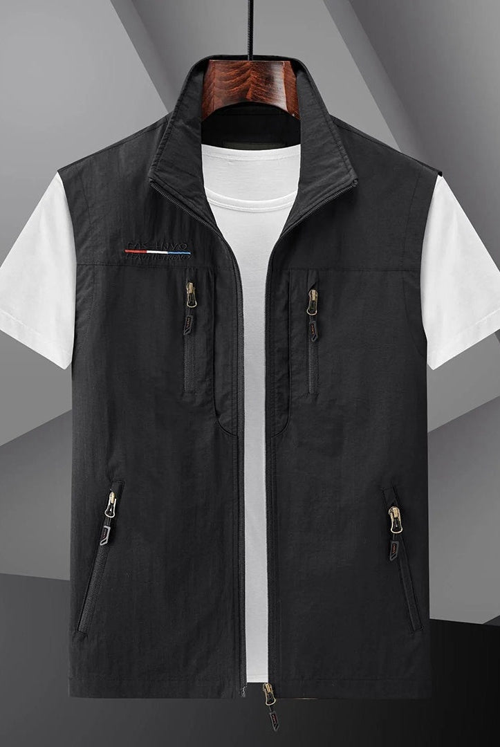 Salvador | Gilet Multipocket Hombre Cremallera Cuello Alto
