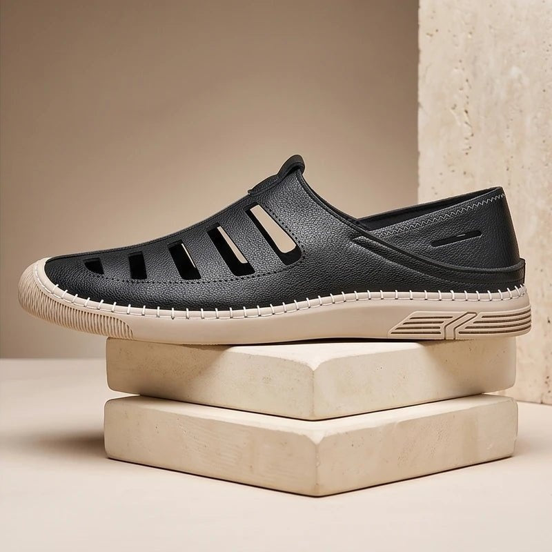 Sandalias de Pescador de Cuero Genuino Hombre Slip-On