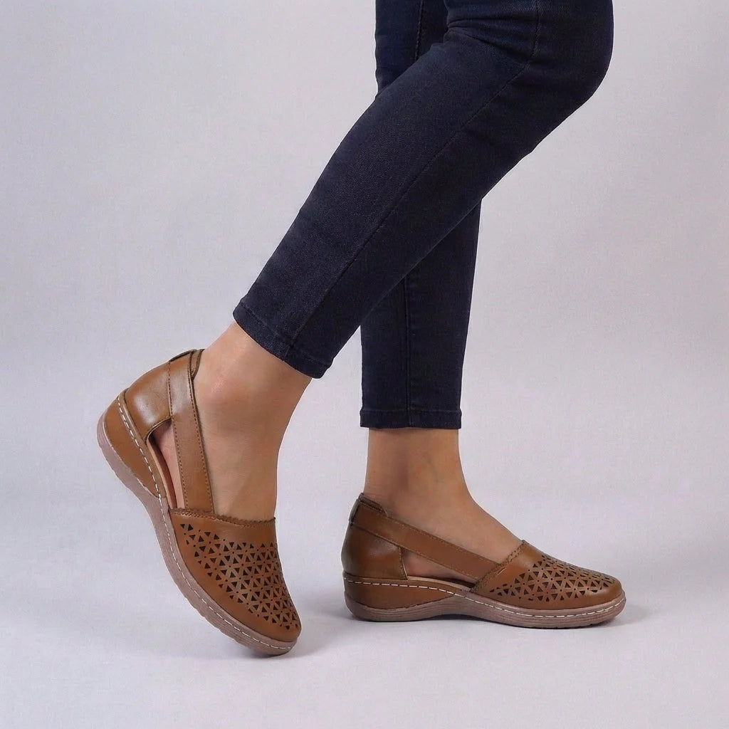 Sandalias Planas Caladas Mujer Tiras Cruzadas