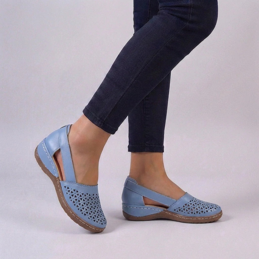 Sandalias Planas Caladas Mujer Tiras Cruzadas