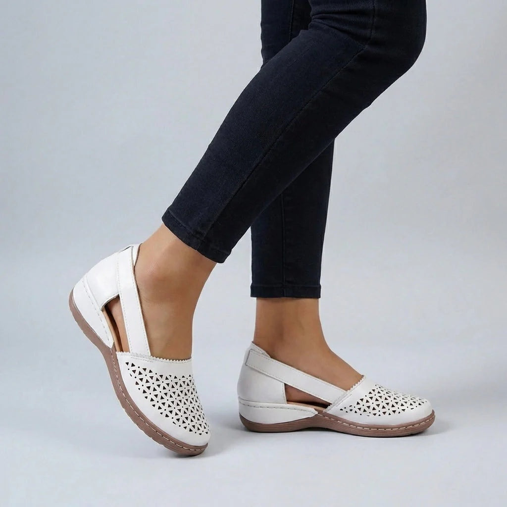 Sandalias Planas Caladas Mujer Tiras Cruzadas