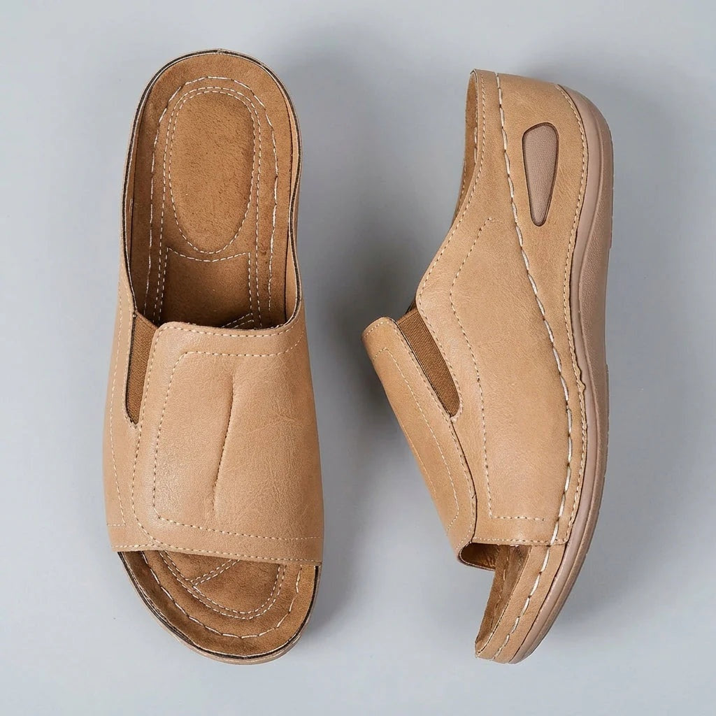 Sandalias Planas Slip On Mujer Abertura Lateral