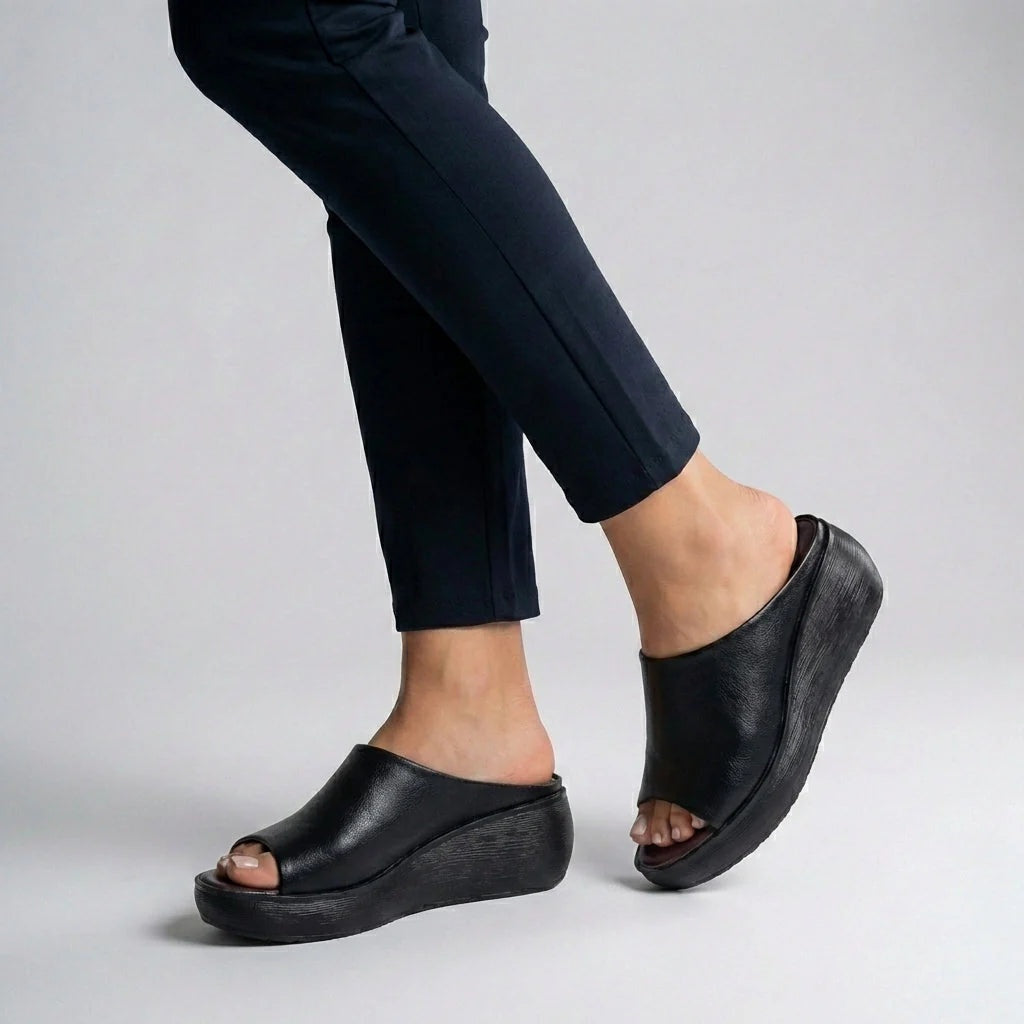 Sandalias Plataforma Mujer Sin Cordones Punta Abierta