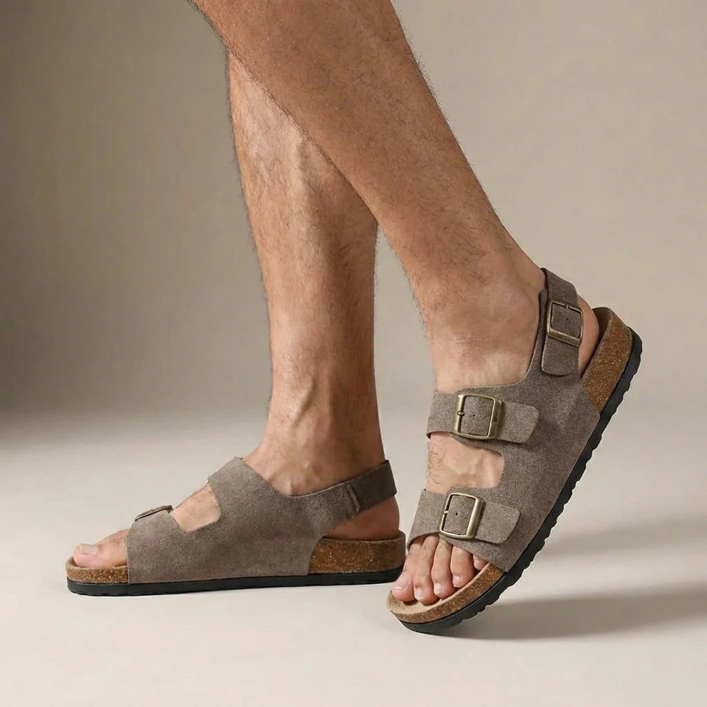 Sandalias Tipo Birkenstock con Hebillas Hombre