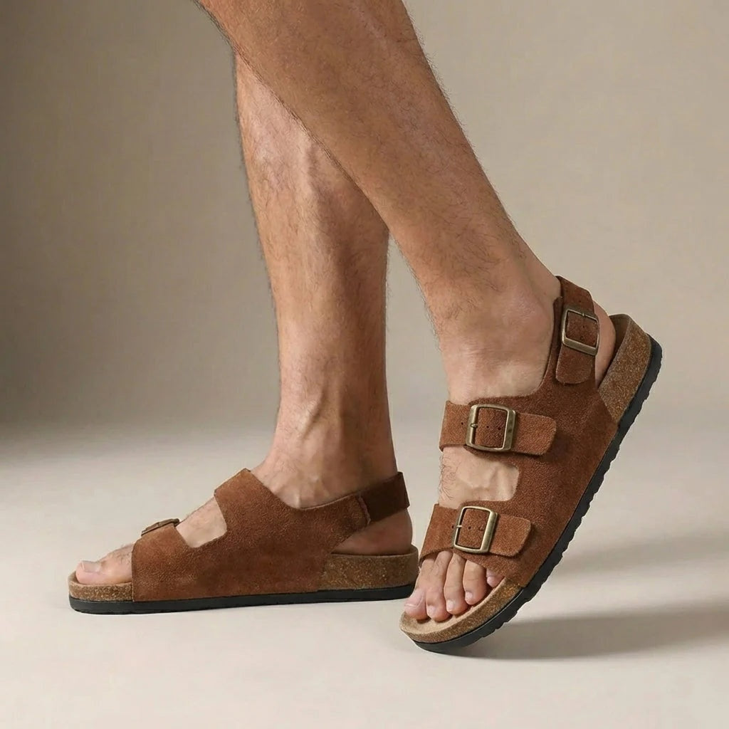 Sandalias Tipo Birkenstock con Hebillas Hombre
