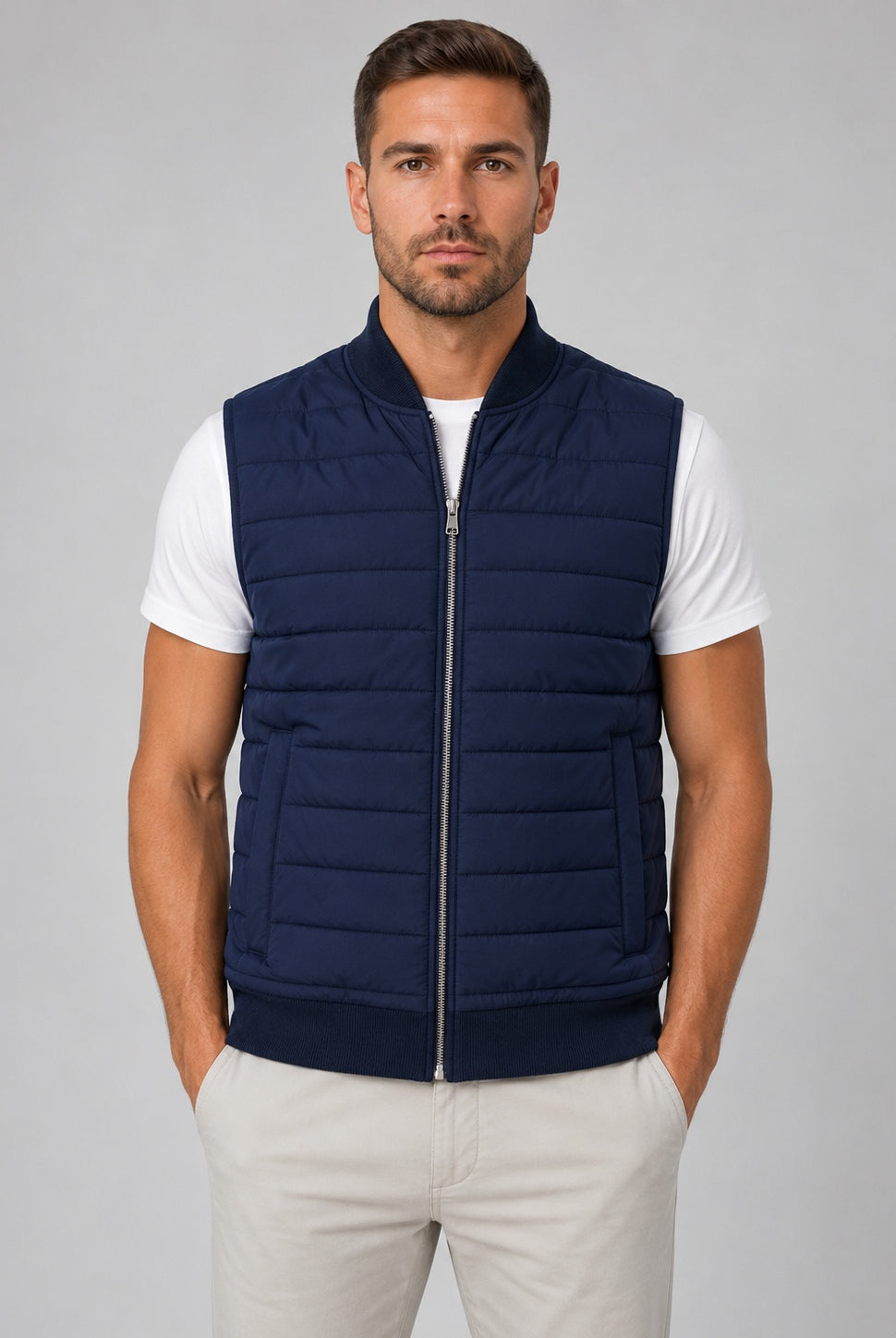 Sergio | Chaleco Acolchado Hombre Cuello Alto Cremallera