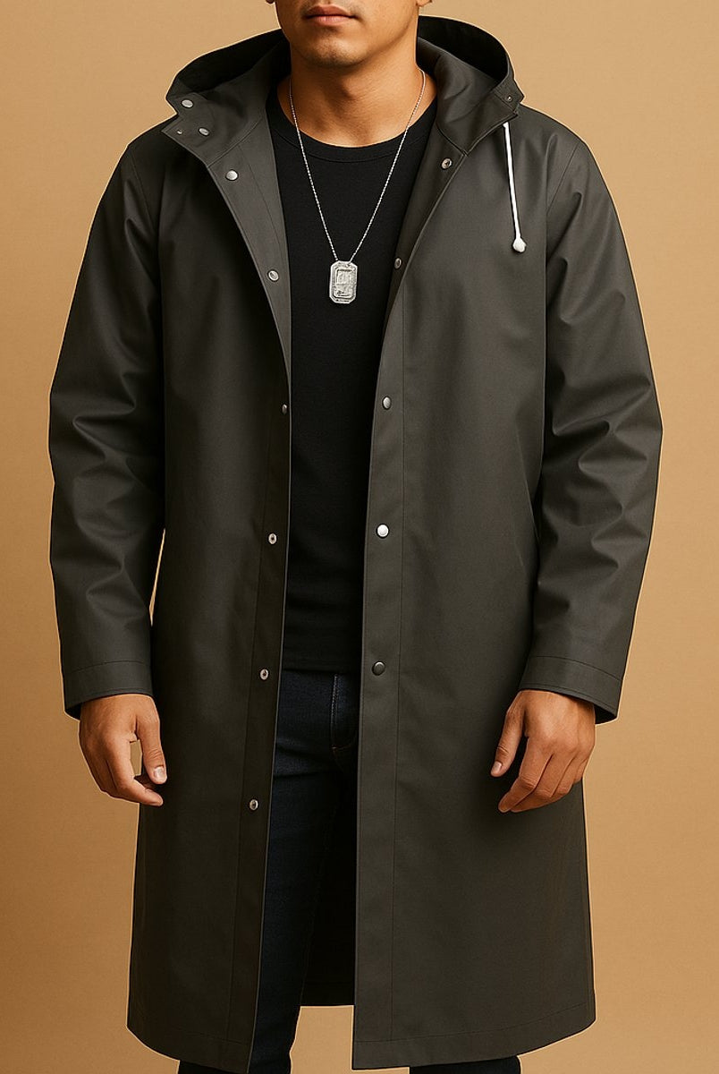 Sergio | Chaqueta Impermeable Larga Hombre con Capucha