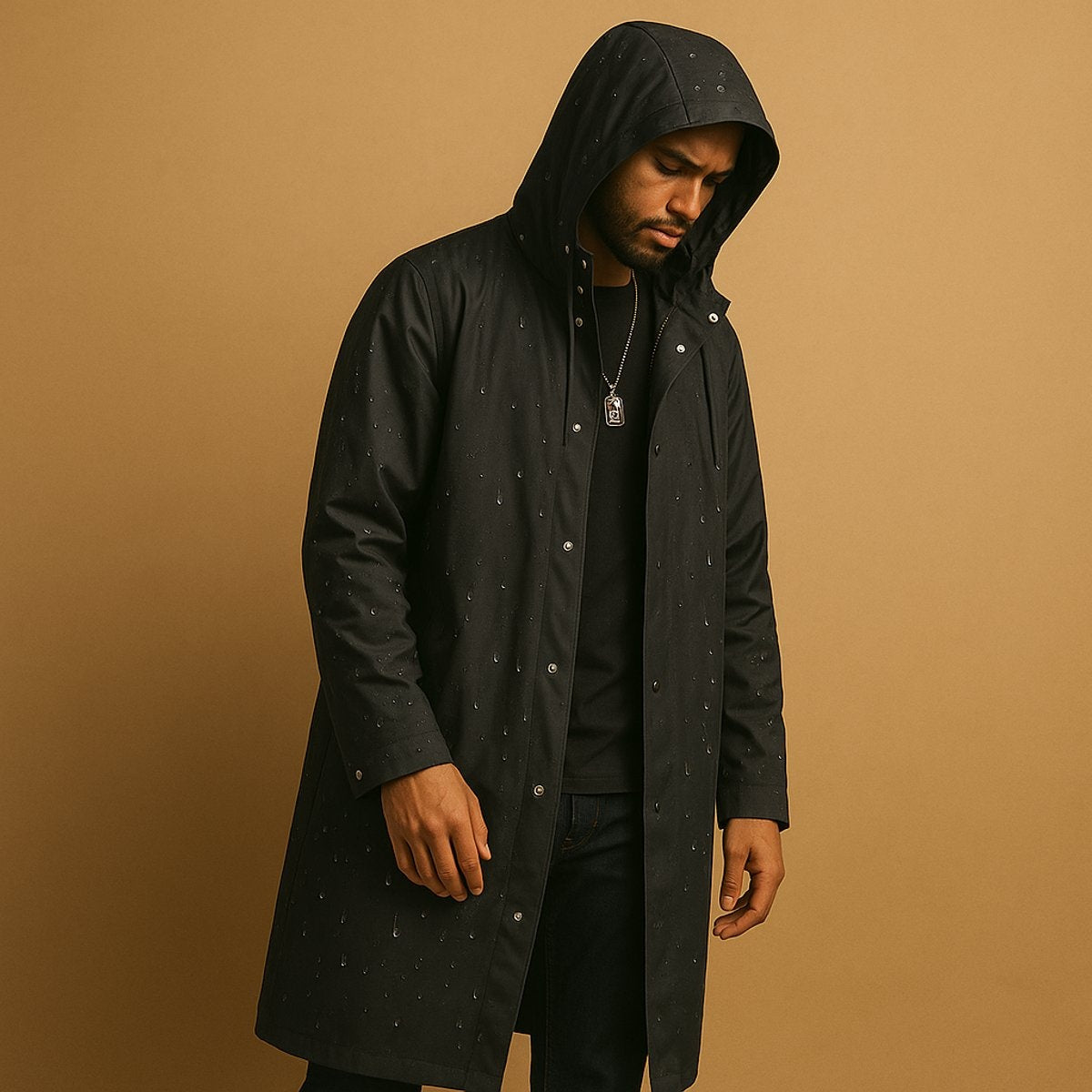 Sergio | Chaqueta Impermeable Larga Hombre con Capucha