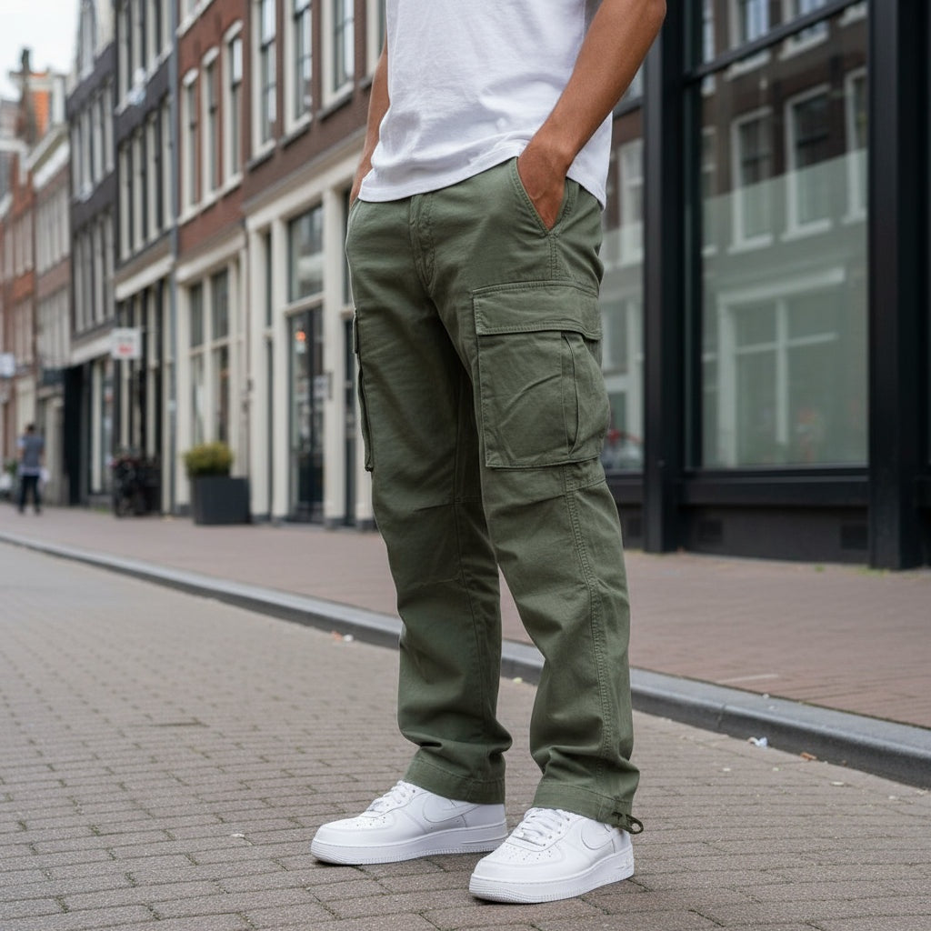 Sergio | Pantalón Cargo Ancho Hombre Bolsillos Laterales