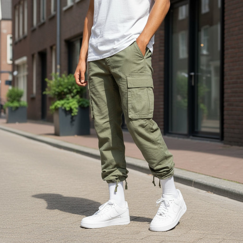 Sergio | Pantalón Cargo Ancho Hombre Bolsillos Laterales