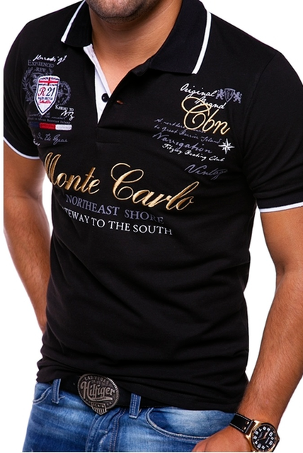 Sergio | Polo Estampado Gráfico Hombre Cuello Contraste Entallado