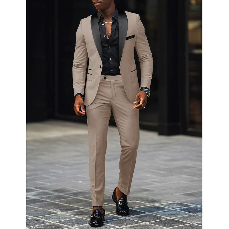Sergio | Traje de Novio Hombre Dos Piezas Solapa Satinada