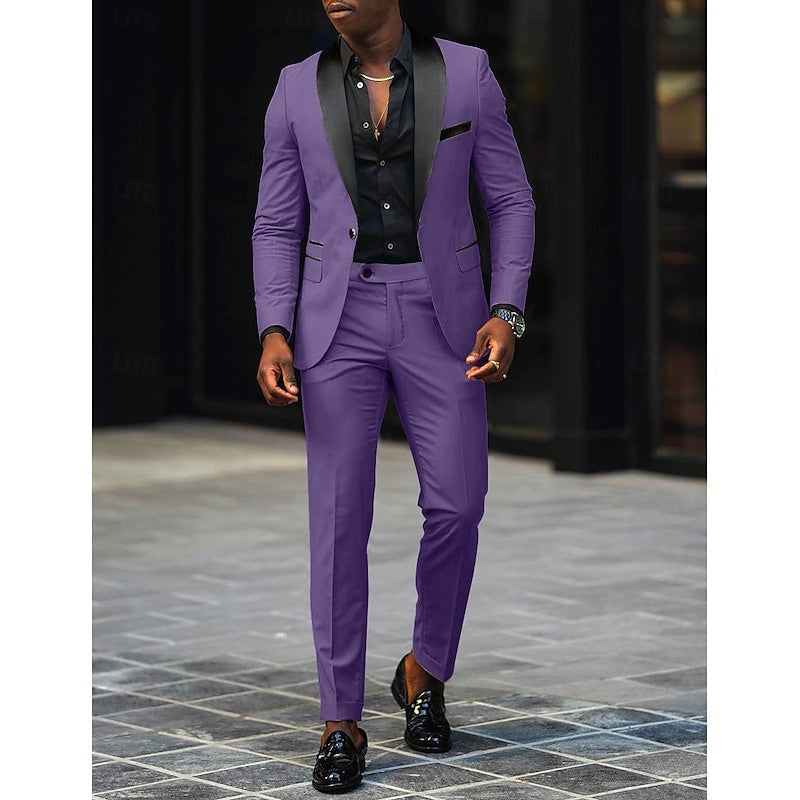 Sergio | Traje de Novio Hombre Dos Piezas Solapa Satinada