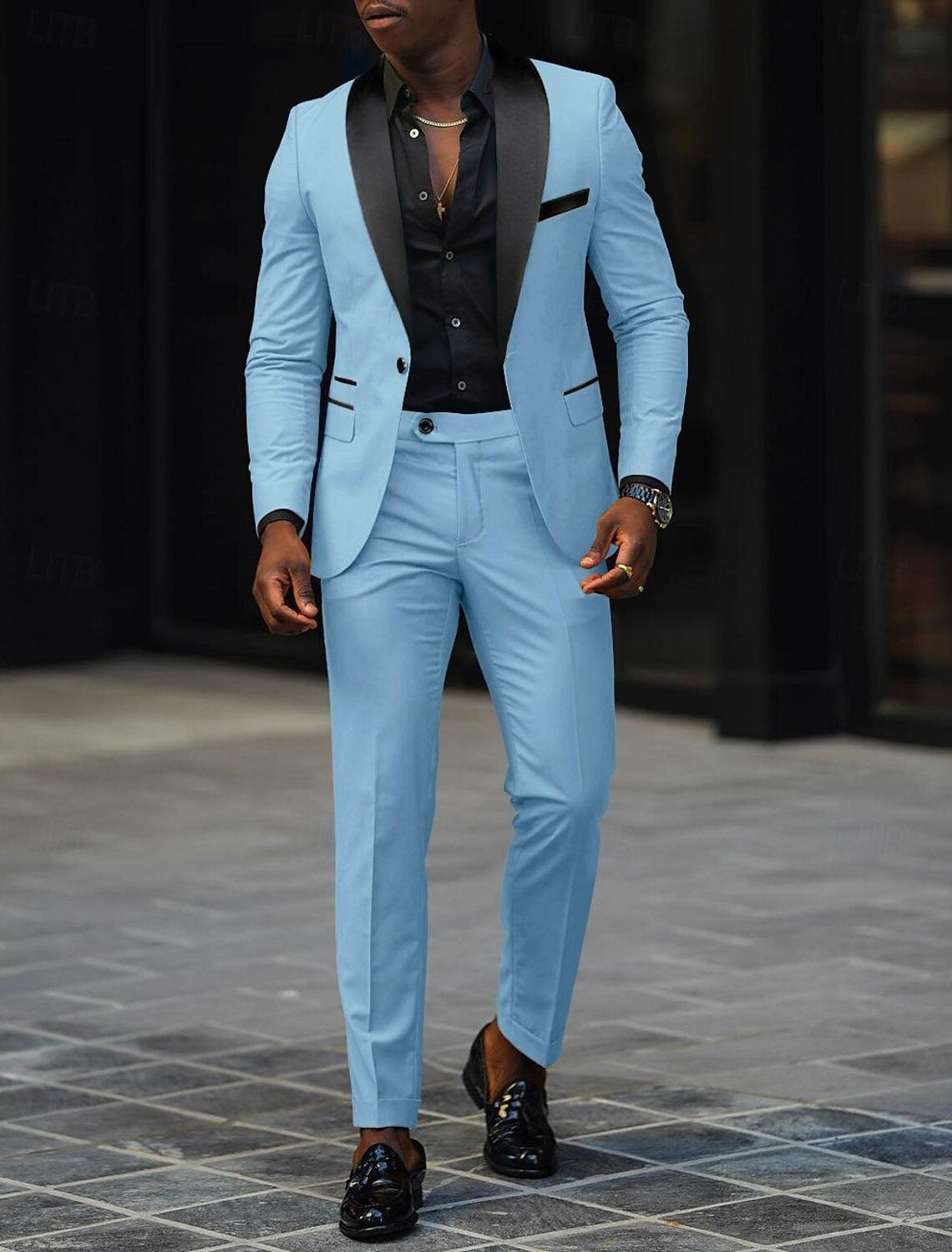 Sergio | Traje de Novio Hombre Dos Piezas Solapa Satinada