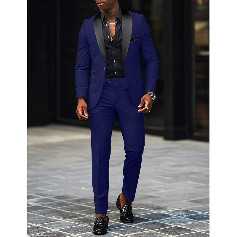Sergio | Traje de Novio Hombre Dos Piezas Solapa Satinada