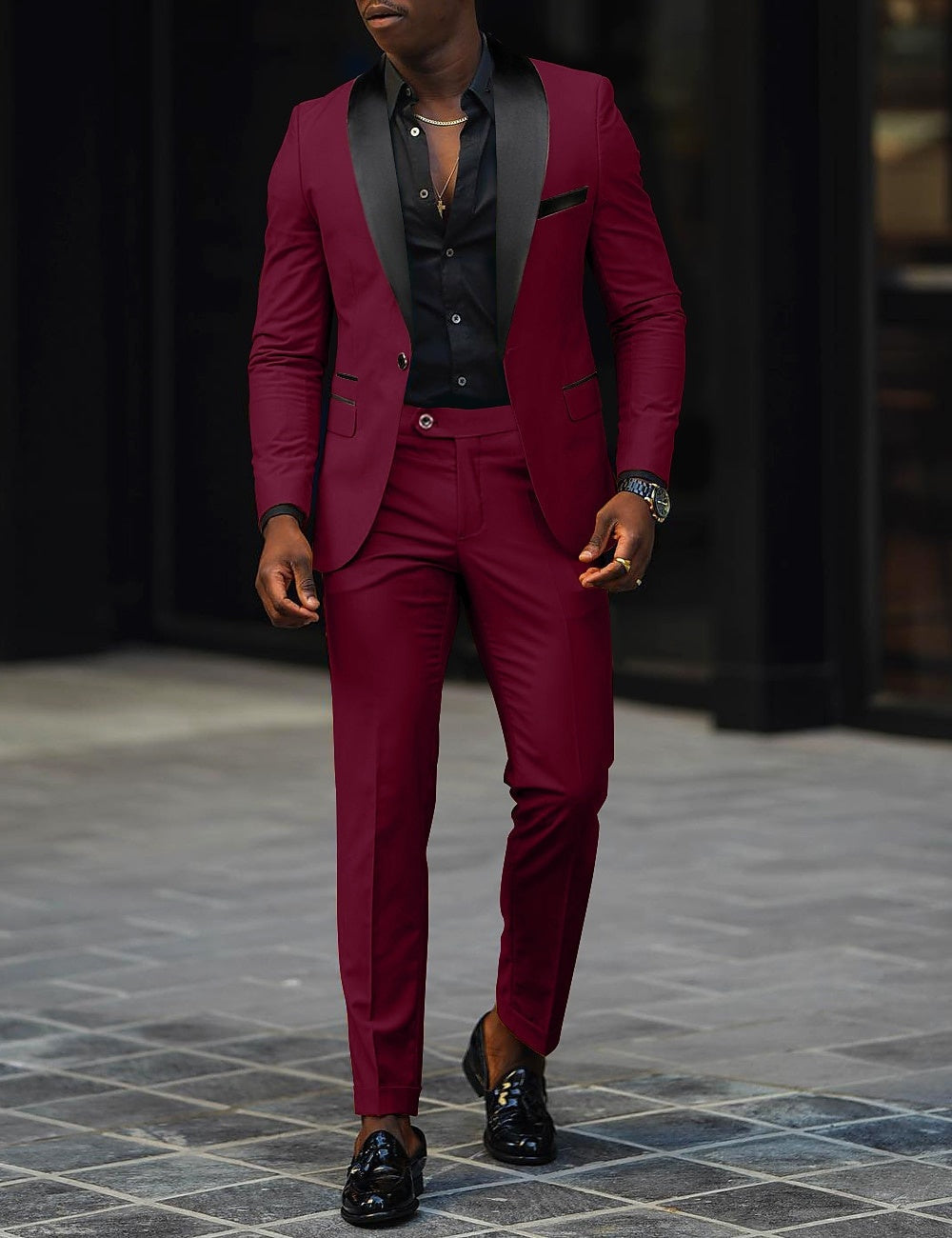 Sergio | Traje de Novio Hombre Dos Piezas Solapa Satinada